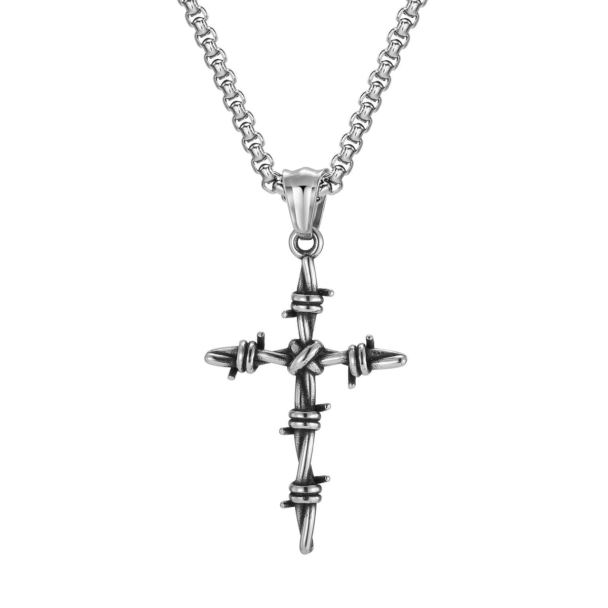 Cross Braided Vintage Stainless Steel Pendant for Men