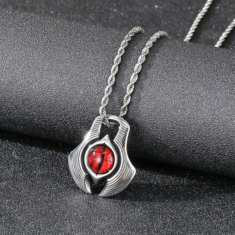 Planderful Bold Evil Eye Pendant For Men Titanium Steel