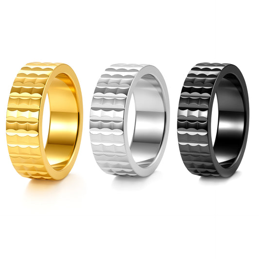Planderful Everyday Genie 7mm Stainless Steel Ring for Men Unisex Jewelry Minimalist Durable
