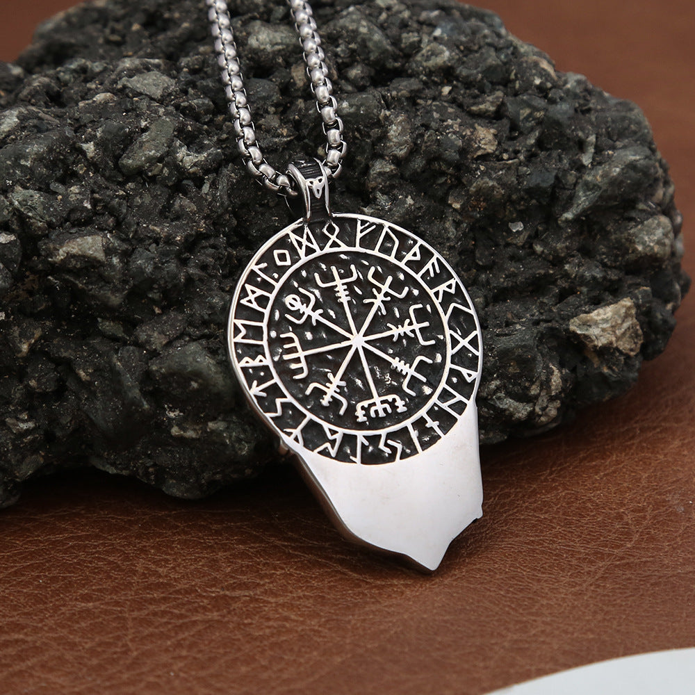 Men's Personalized Viking Double Wolves Pendant Necklace