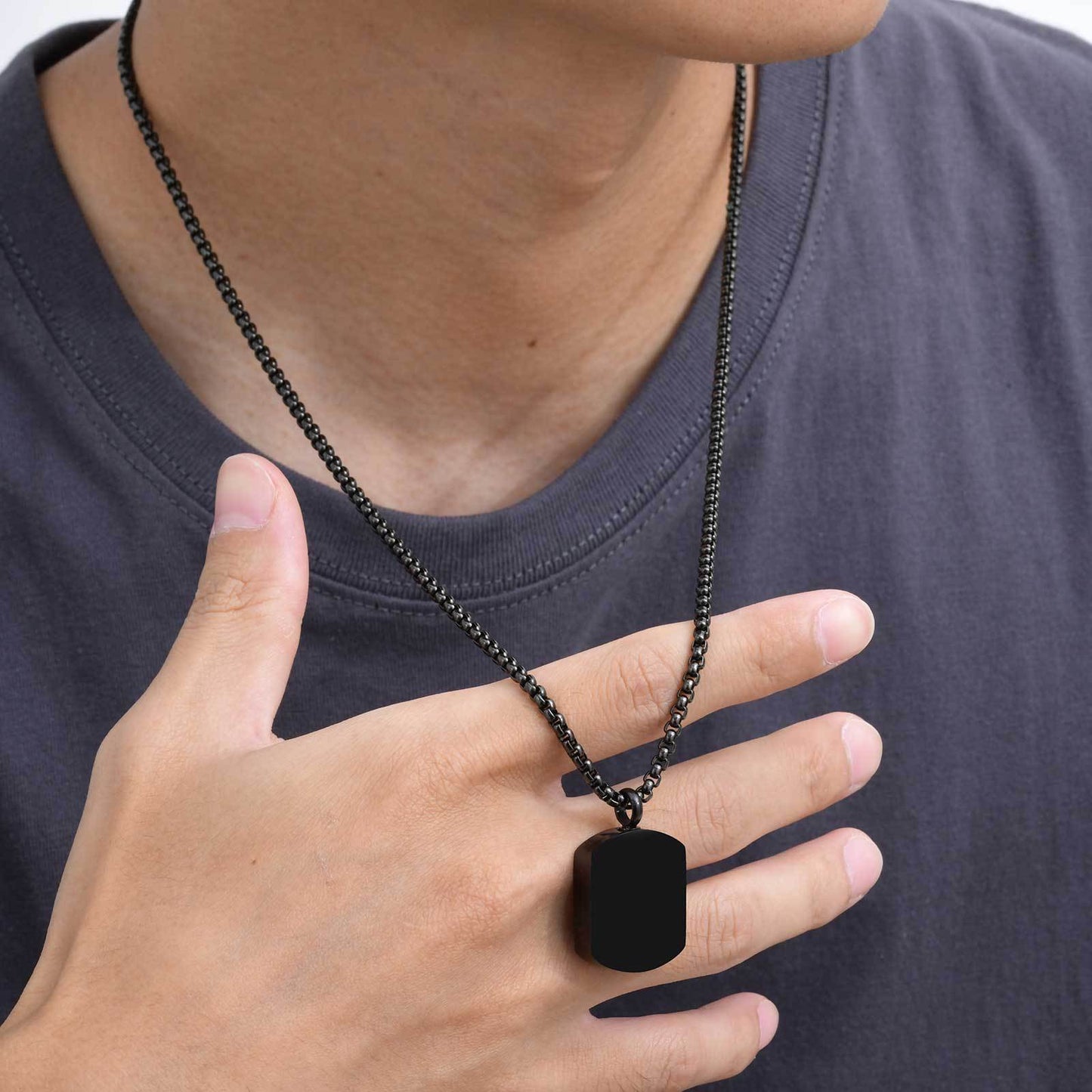 Planderful Elegant Titanium Steel Urn Necklace For Men