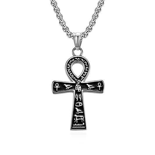Ancient Egyptian Anka Cross Titanium Steel Necklace Gift