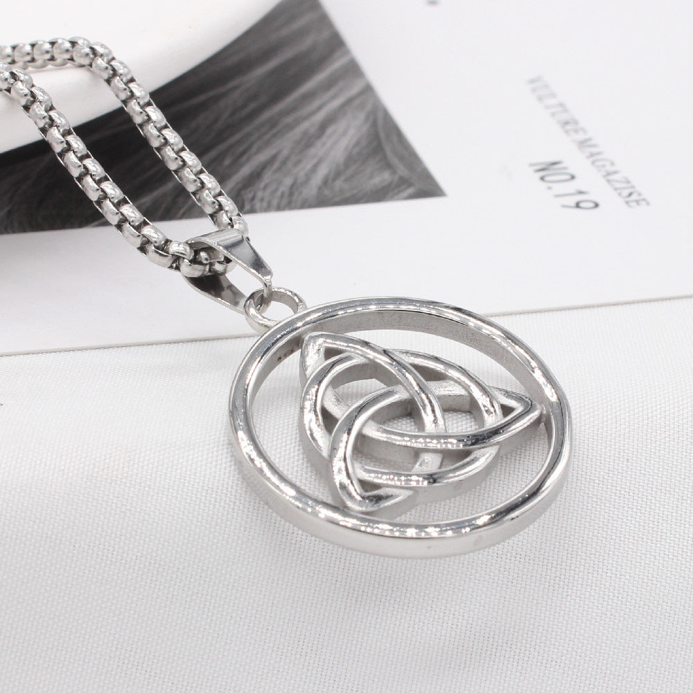 Planderful Titanium Steel Triangle Pendant Unisex Stylish Retro Viking Shield Jewelry For Men And Women