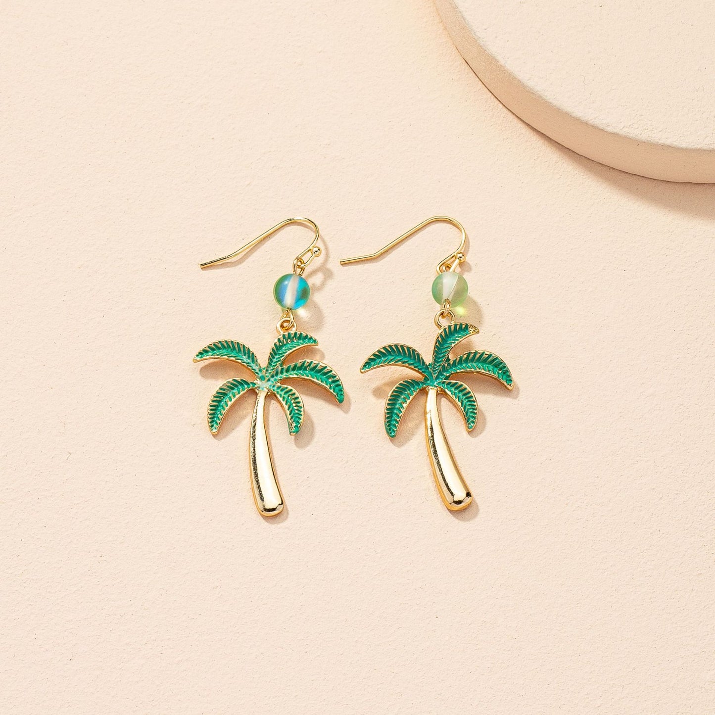 European Coastal Glam Dripping Coconut Tree Earrings