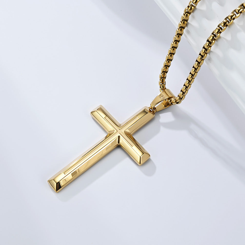 Planderful Cross Pendant Necklace Unisex Titanium Steel Street Style Jewelry For Fashion Forward Fans