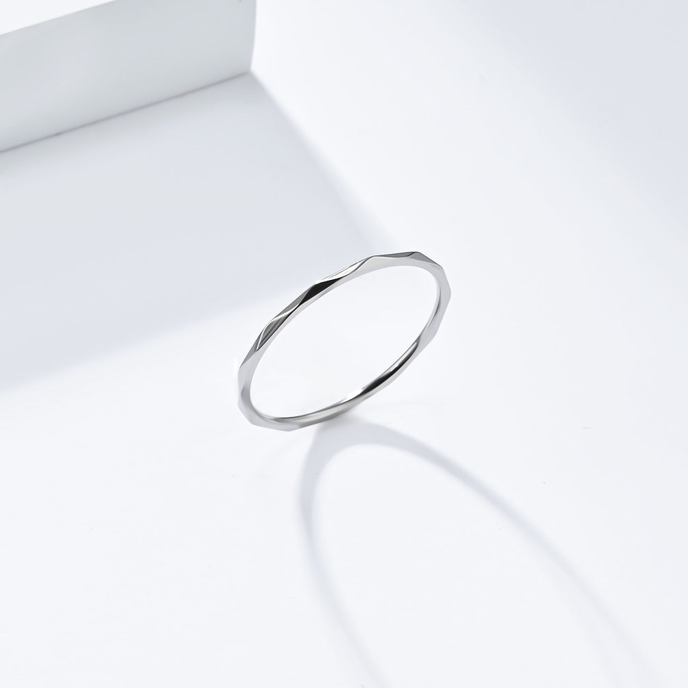 Planderful Titanium Ring Rhombus Style Stackable For Women Light Luxury Everyday Genie Jewelry