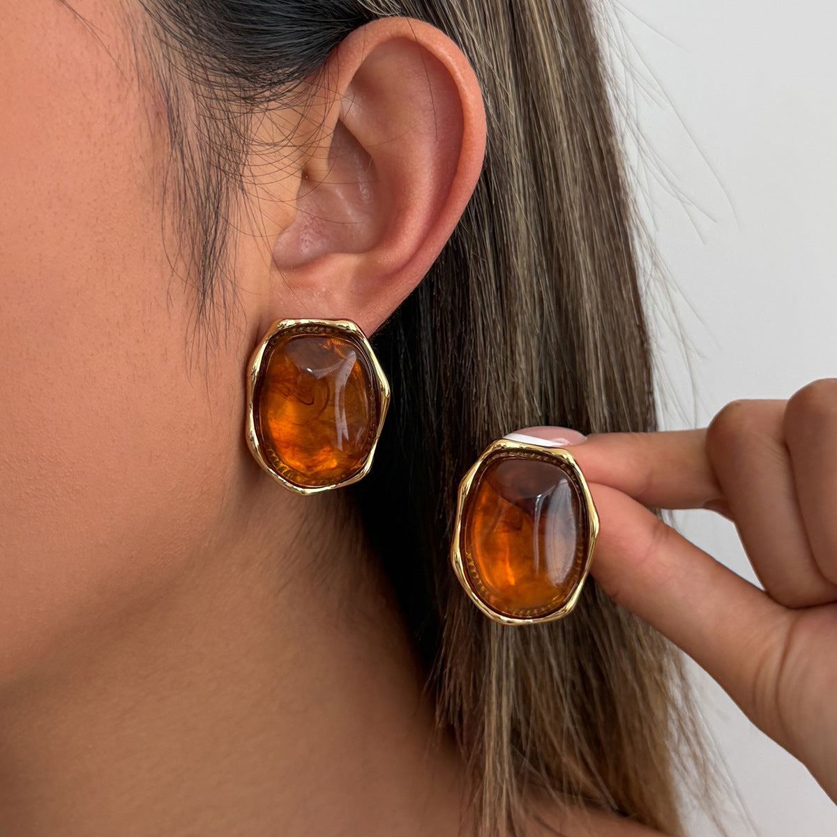 Planderful Vienna Verve Stainless Steel Irregular Concave Convex Stud Earrings For Women Geometric Statement Jewelry