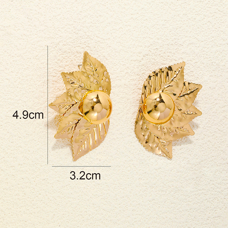 Metallic Five-Leaf Fashion Earrings - Planderful Vienna Verve Collection