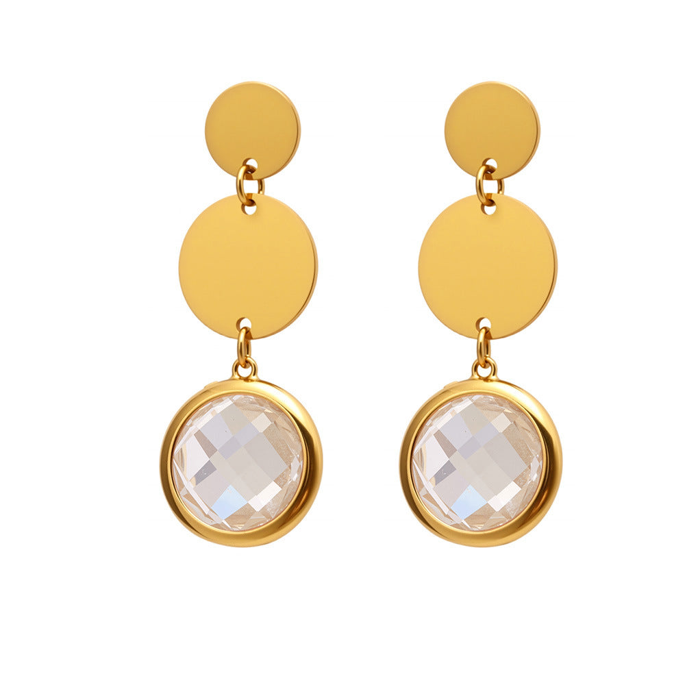 Planderful Genie Fringed Glass Disc Earrings Women