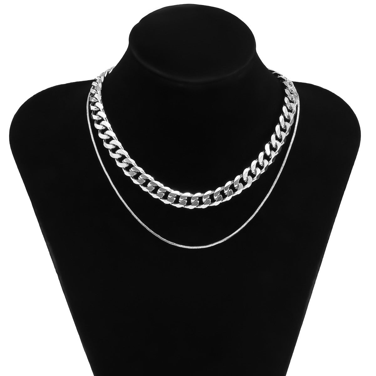 Planderful Vienna Verve Layered Personalized Cross Necklace For Women With Hollow Cross And Mix Match Fine Snake Chain