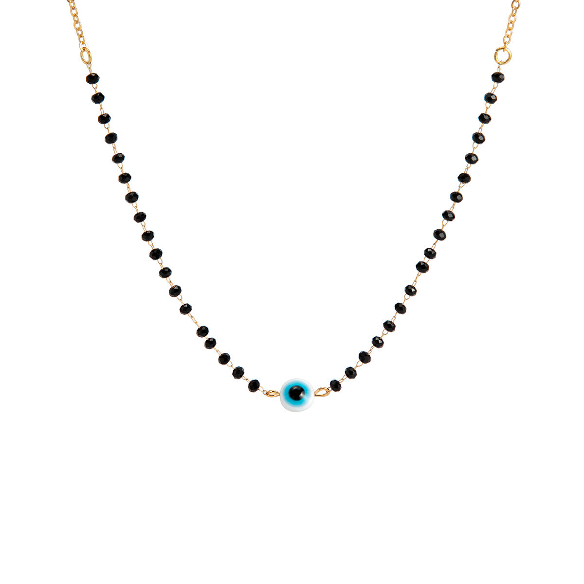 Crystal-Style Eye Bead Necklace