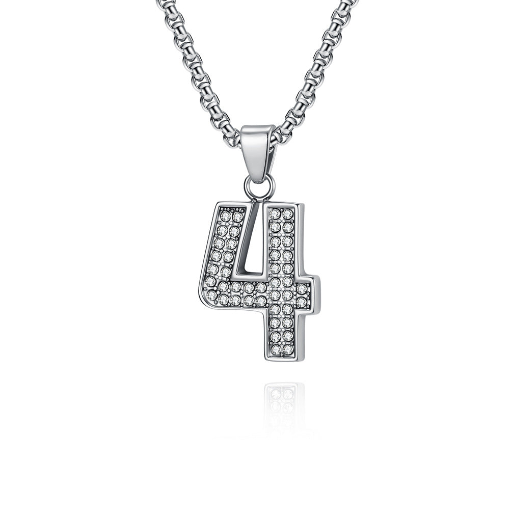Stainless Steel Number Pendants — Chain Optional