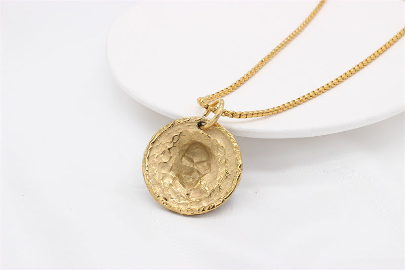 Skull Medallion Titanium Steel Pendant Necklace