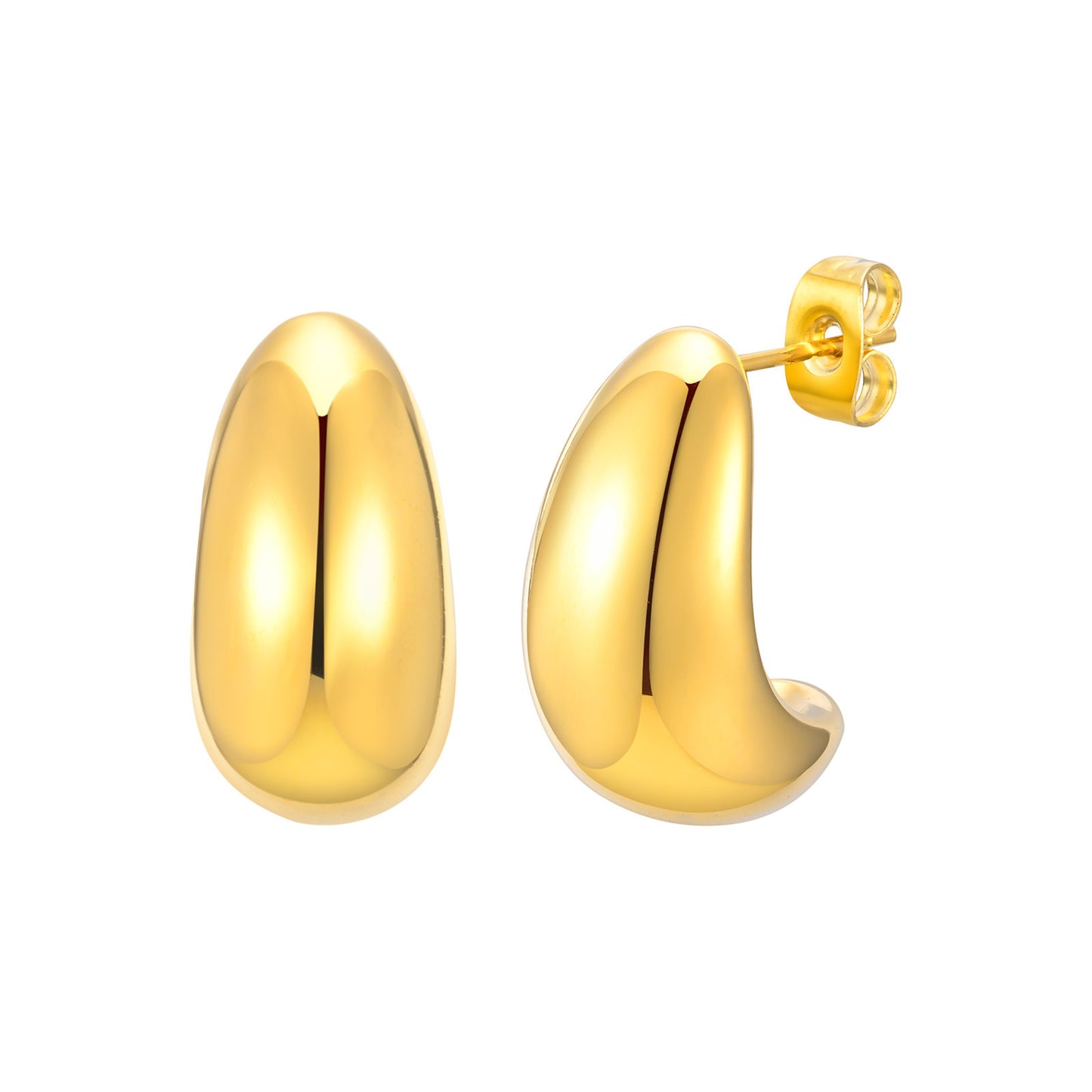 Jewelry Semicircular Glossy Stainless Steel Curved Earrings