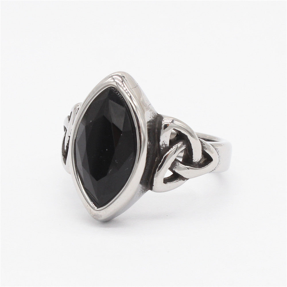Viking Celtic Zircon Titanium Steel Ring For Unisex Protection Amulet Power By Planderful