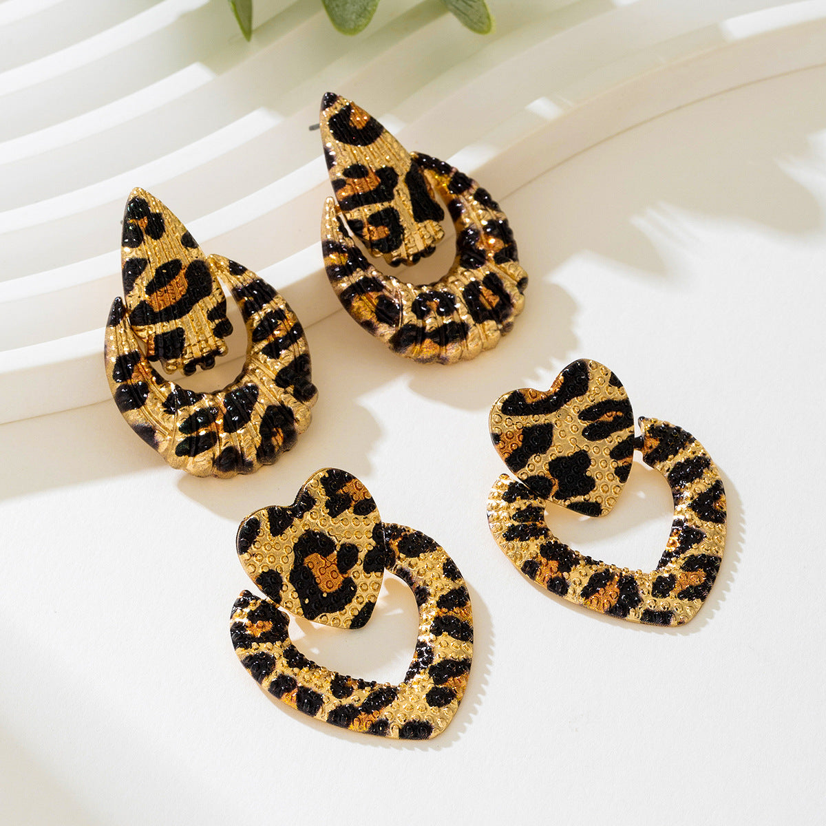 Planderful Vienna Verve Earrings Set – Retro Exaggerated Metal Geometry Design