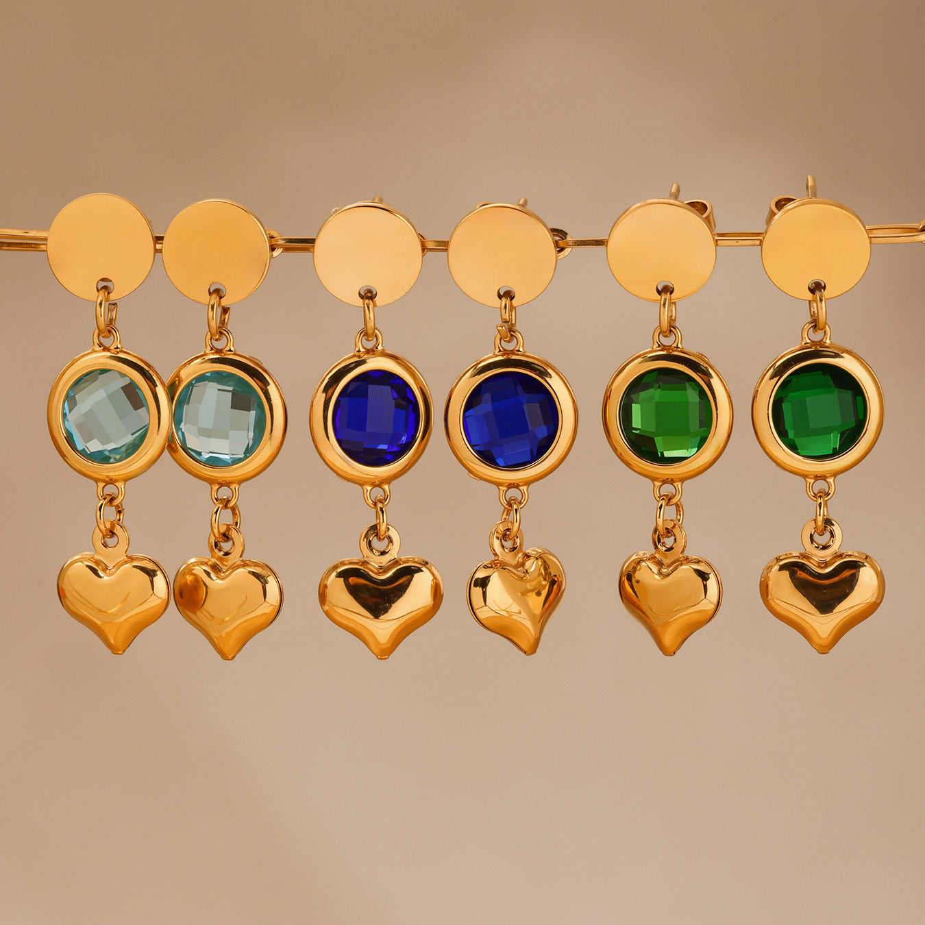 Planderful Czech Glass Love Fringe Earrings 18K Gold Women