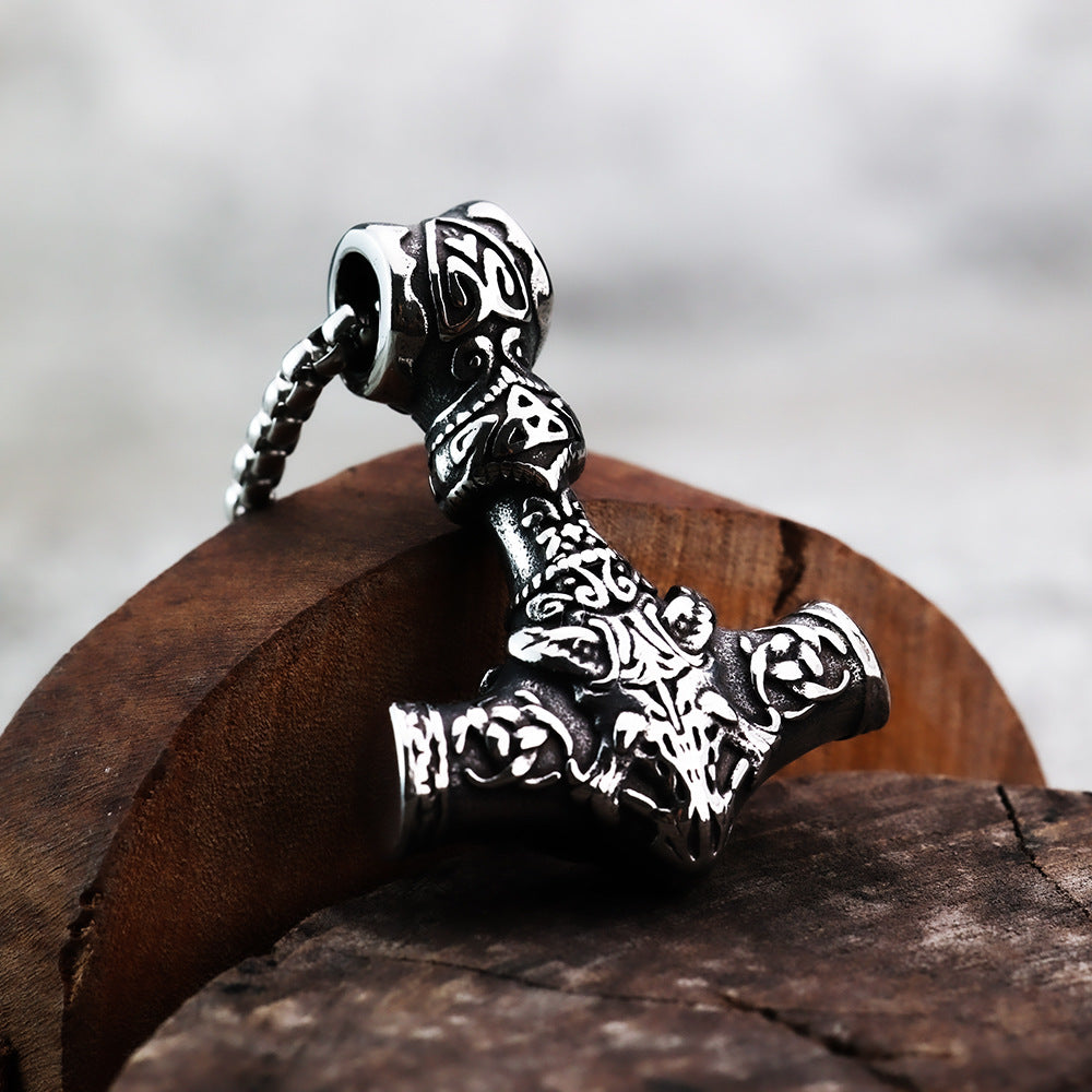 Vintage Men's Pendant Viking Quake Necklace Stainless Steel