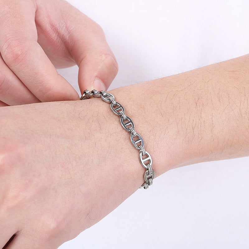 Trendy Pig Nose Chain Necklace For Men Stainless Steel