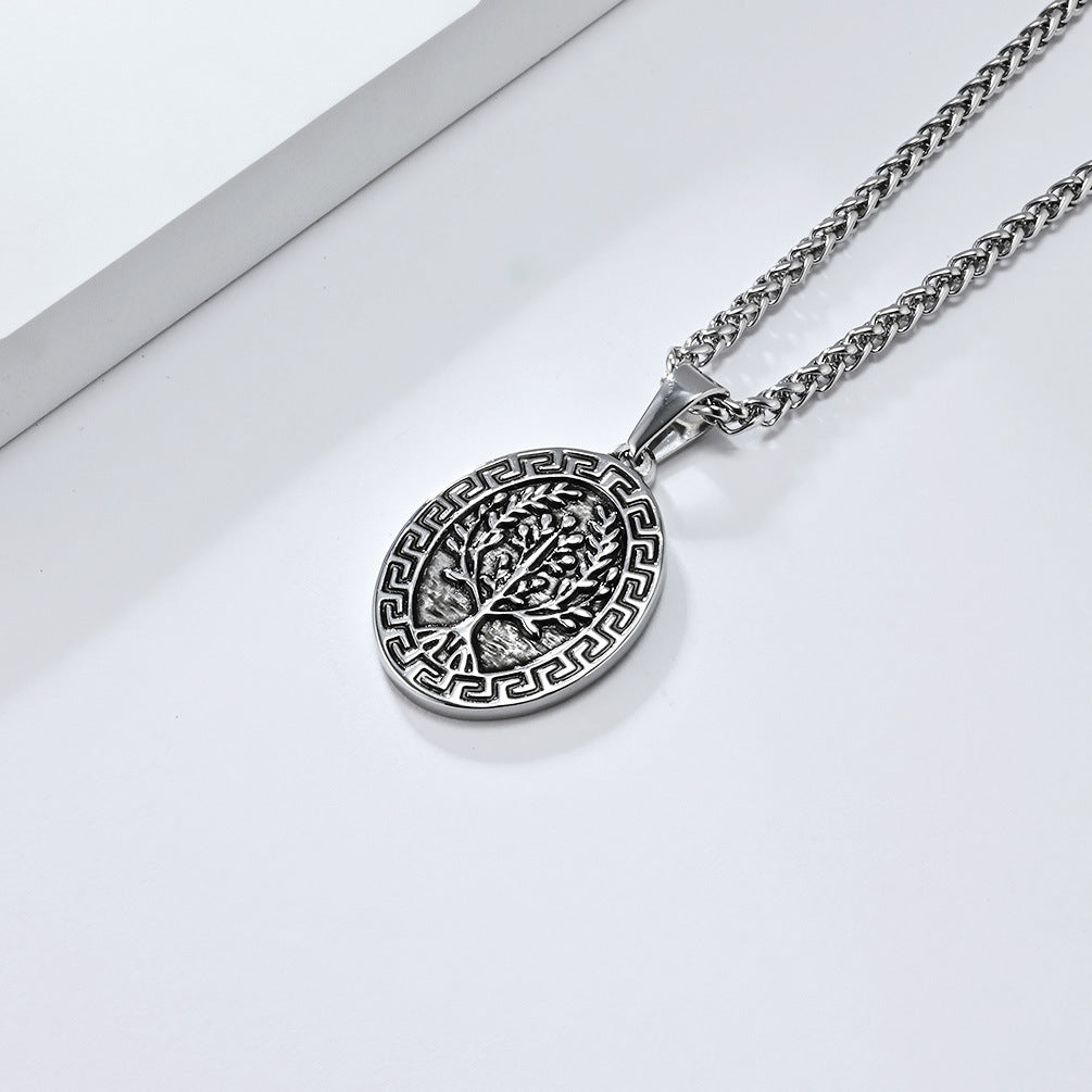 Timeless Tree of Life Titanium Steel Necklace for Men