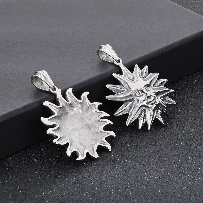 Planderful Sun God Pendant Stainless Steel Men Necklace