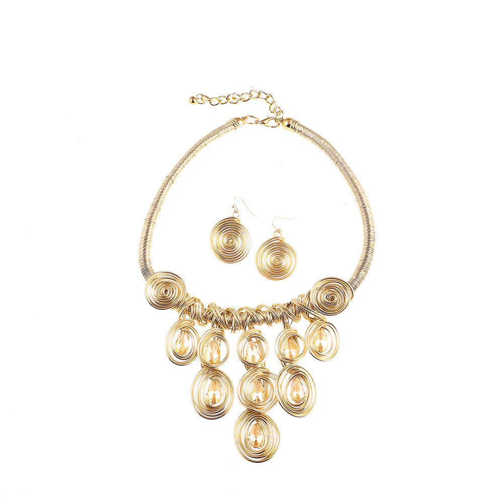 Extravagant Necklace Set from Europe and America, Tassel Woven Statement Necklace, Amazon's Latest Jewelry