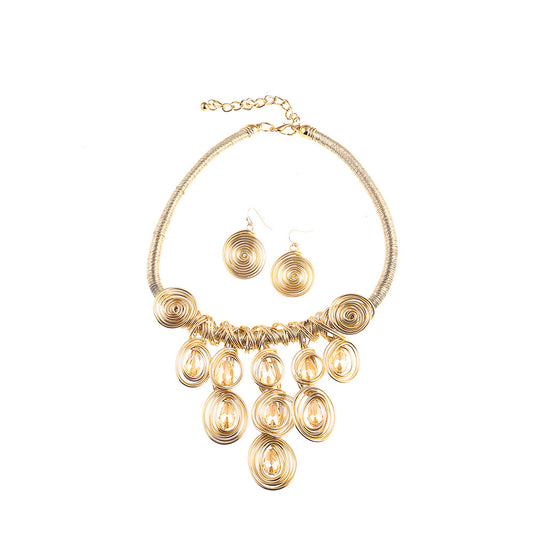 Extravagant Necklace Set from Europe and America, Tassel Woven Statement Necklace, Amazon's Latest Jewelry