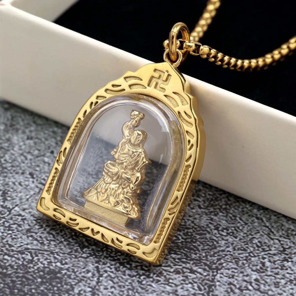 Vintage Buddhist Zodiac Stainless Steel Pendant Necklace
