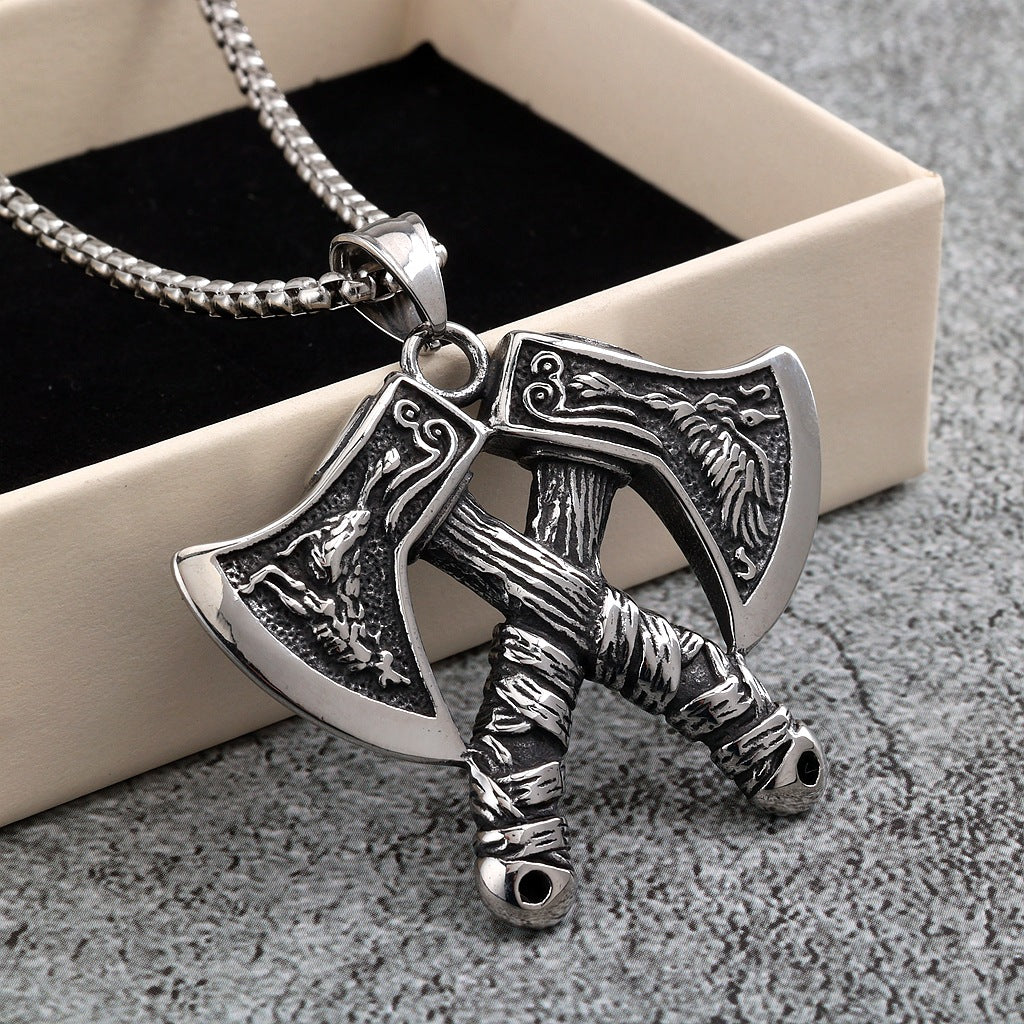 Vintage Viking Stainless Steel Men's Pendant Necklace