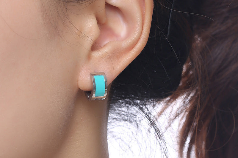 Fashion Trend Ear Buckles Korean Women's Titanium Earrings
