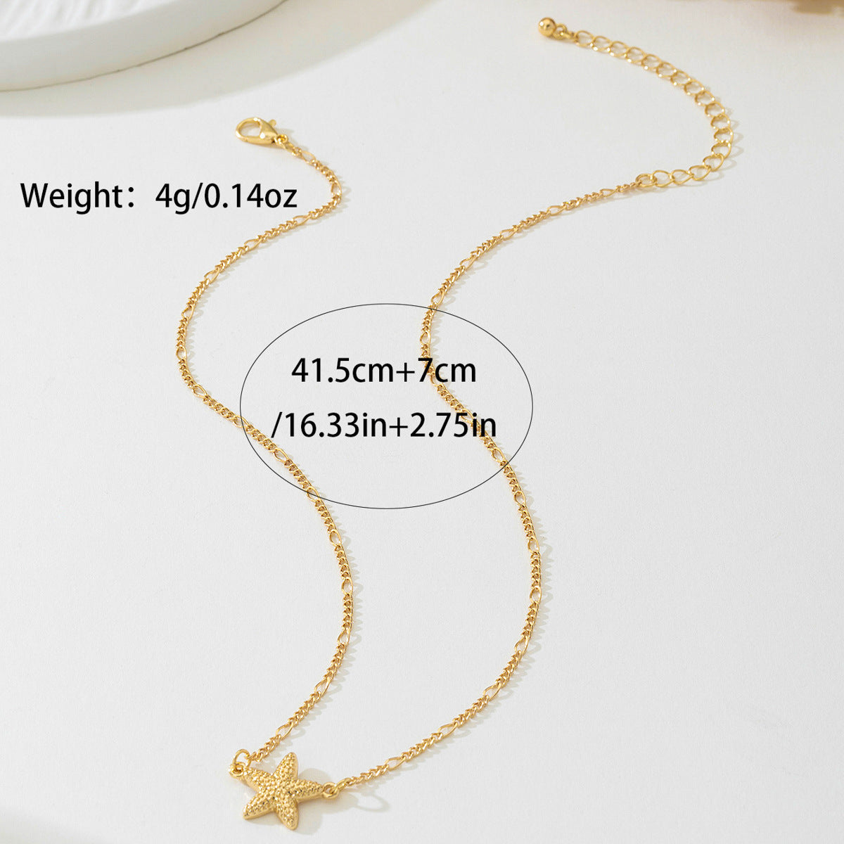 Planderful Vienna Verve Necklace – Minimalist Metal Starfish Design