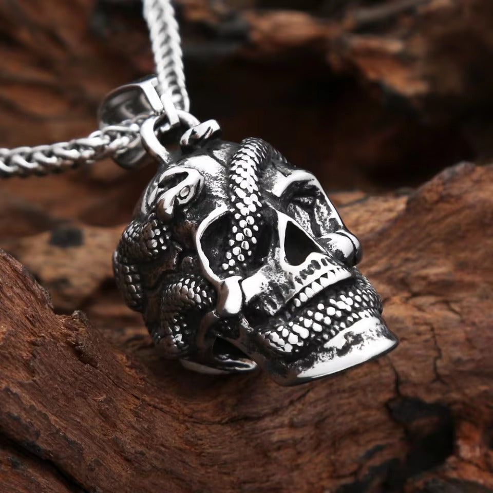 Punk Skull Stainless Steel Men's Pendant Necklace