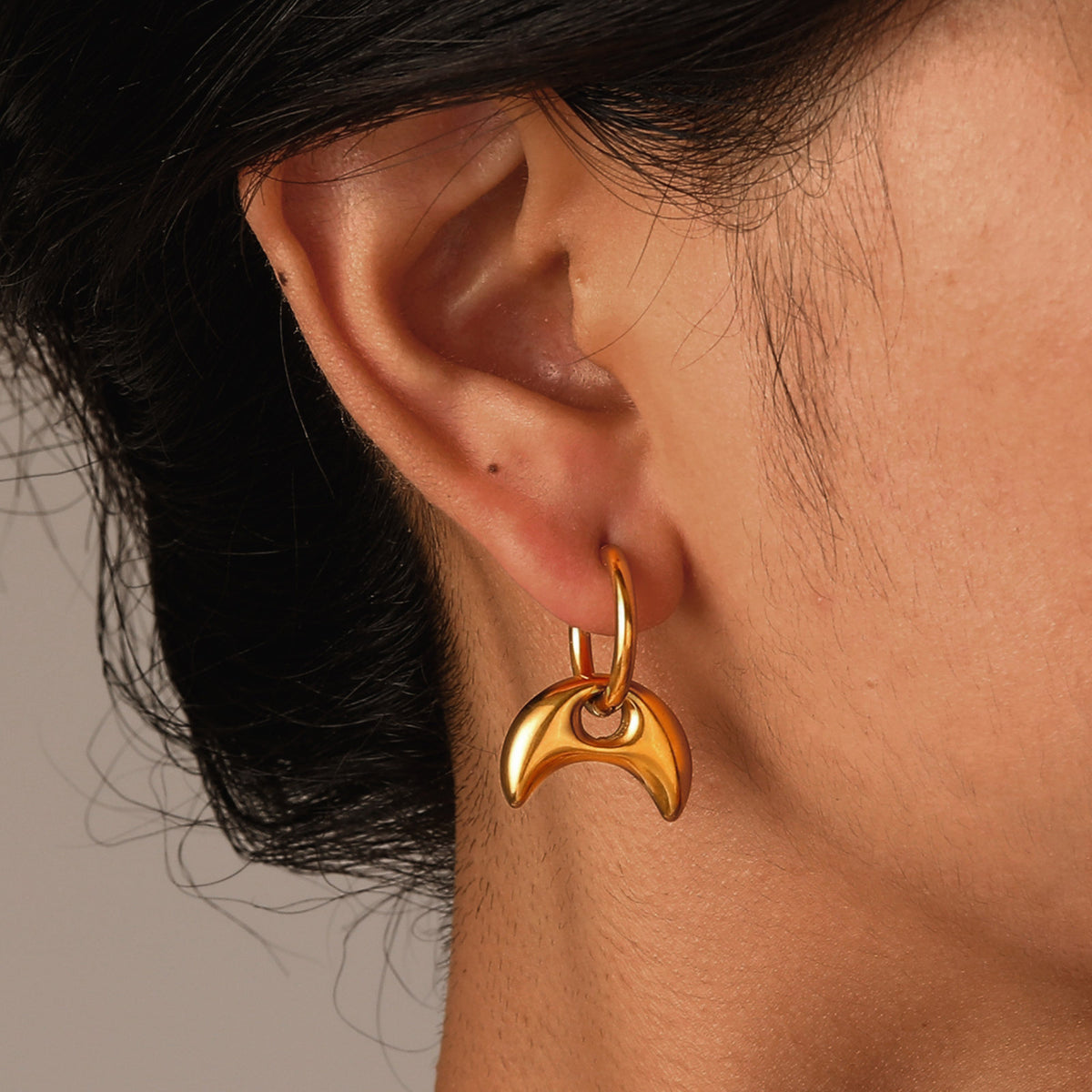 Sculptural Charm Hoop Earrings — Three Designs