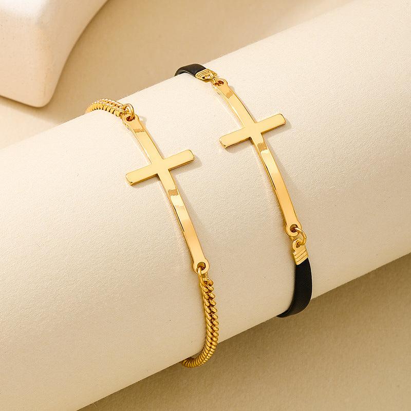 Planderful Vienna Verve Bracelet Set – Fashionable Double-Layered Metal Design