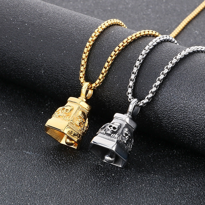 Planderful Ghost Head Pendant For Men Punk Skull Necklace