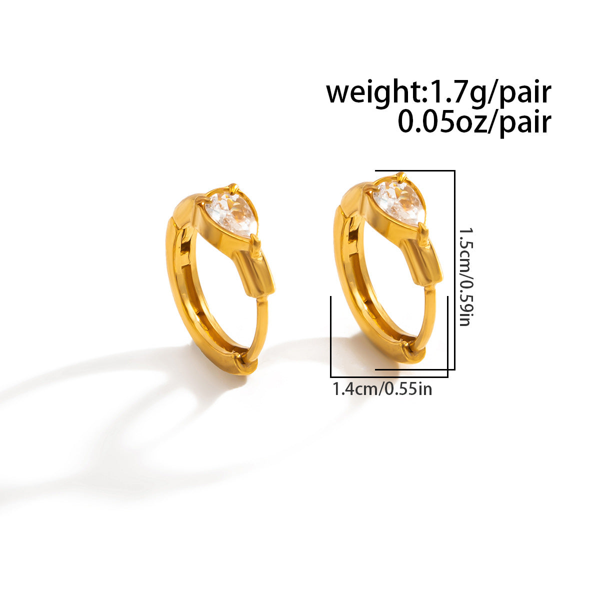 Planderful Vienna Verve Stainless Steel Zircon Water Drop Stud Earrings For Women Versatile Elegant Sparkle