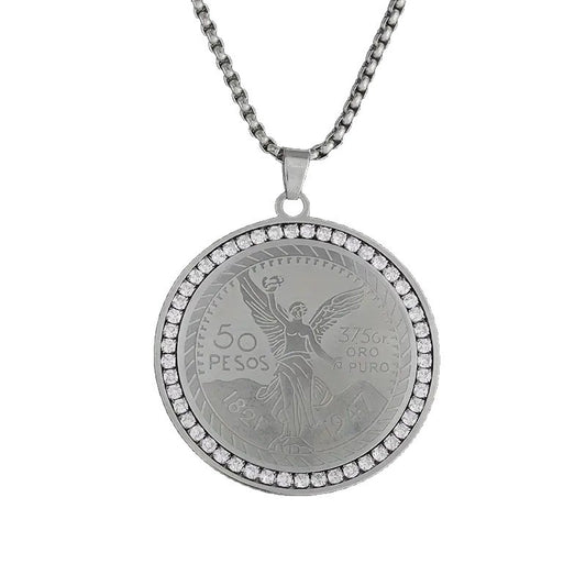 1. Planderful Everyday Genie Titanium Steel Coin Pendant Necklace Unisex Hip Hop Style Gift Idea