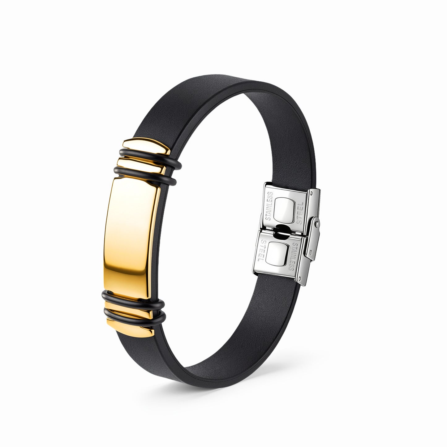 Men's Stainless Steel Buckle Silicone Wristband From Planderful Everyday Genie For Modern Unisex Durable Business