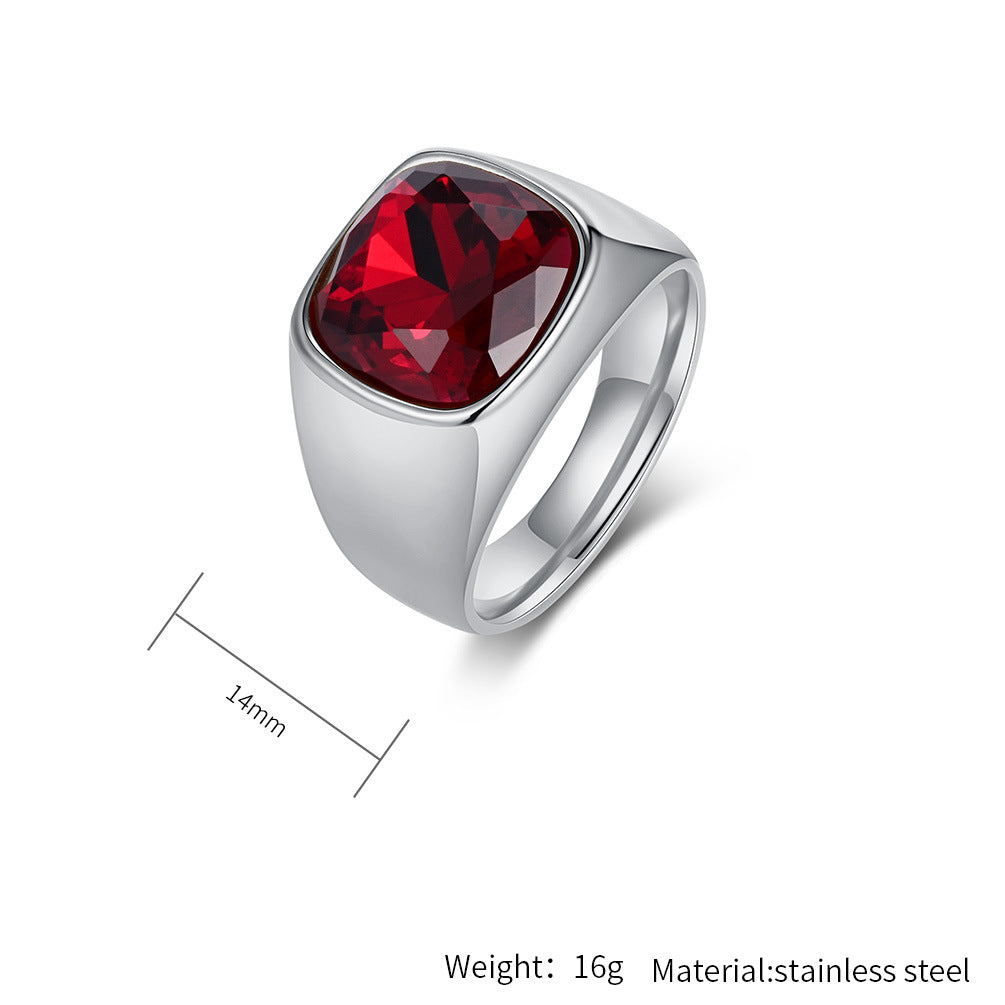 Planderful Stainless Steel Zircon Ring Unisex Bold Statement For Men Women Everyday Genie Collection