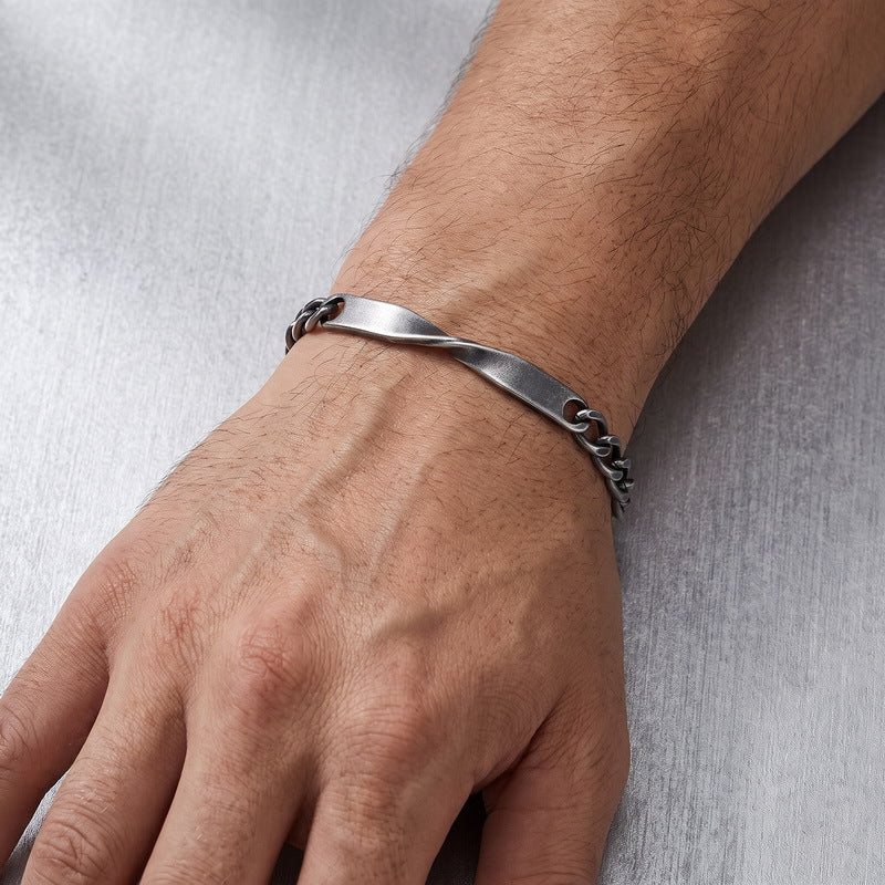 Cold Style Adjustable Extension Chain Bracelet Mobius Twist Long Curved Bar Nk Chain