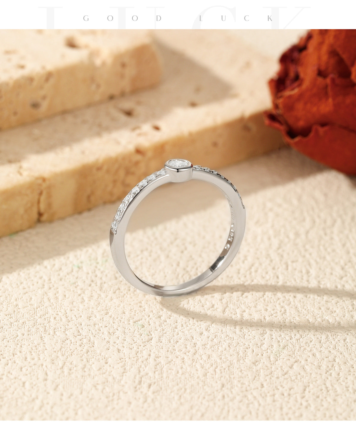 S925 Sterling Silver Bubble Moissanite Stacking Ring