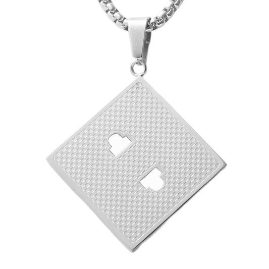 Personalized Retro Titanium Steel Pendant Necklace for Men and Women - Trendy Socket Plate Design