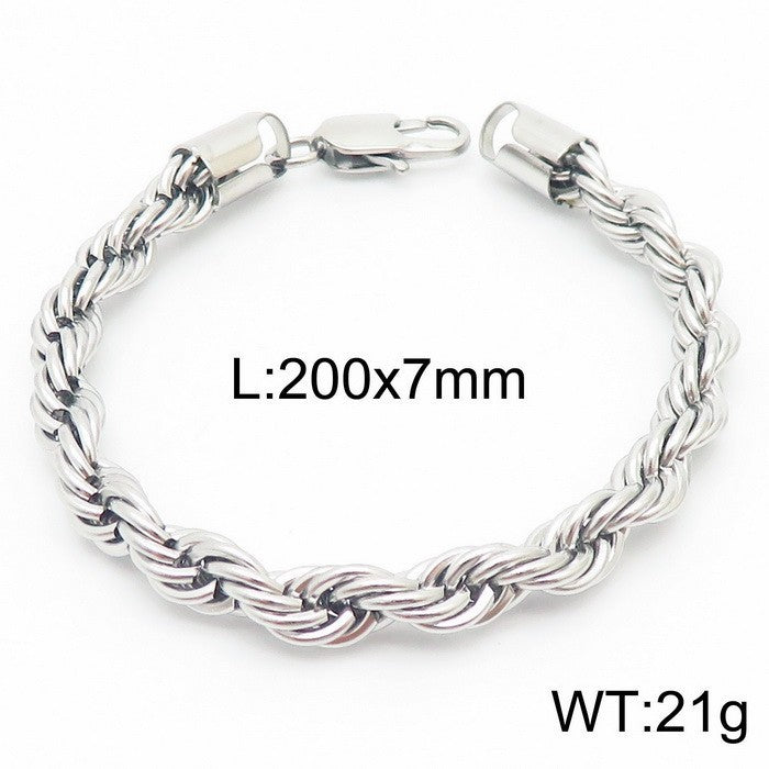 Titanium Steel – & Men's Buckle Twist Chain 4/6/8 Mm Twist Rope Chain Bracelet