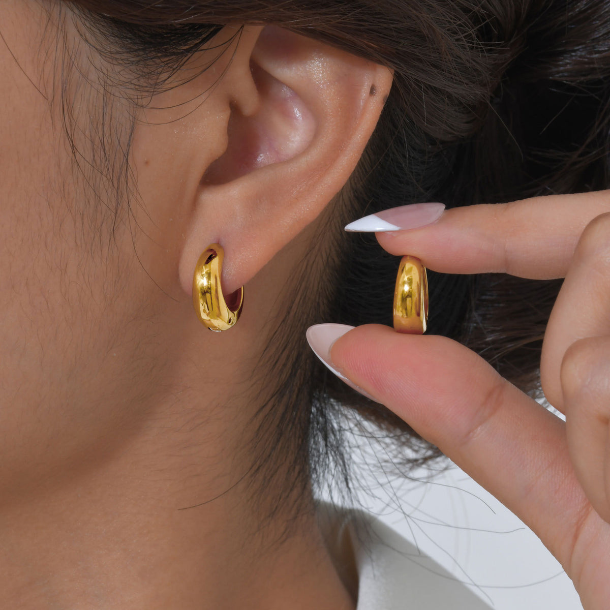 Gold-Tone Earrings — Three Sizes