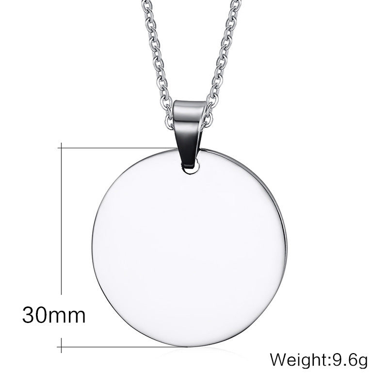 Men's Double-Sided Stainless Steel Pendant Dog Tag Military Tag