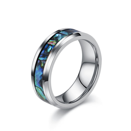 Planderful Tungsten Ring Inlaid Abalone Shell For Men And Women Premium High End Couple Jewelry