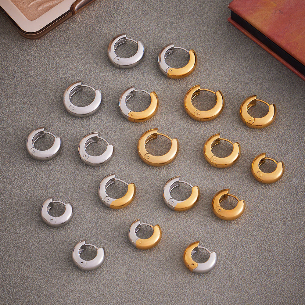 Planderful Womens Ring Earrings Stainless 18K Gold Plated