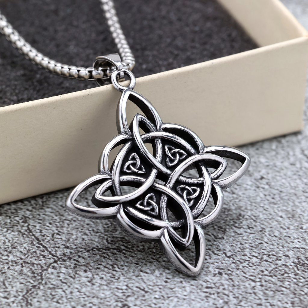 Vintage Celtic Stainless Steel Men's Pendant Necklace