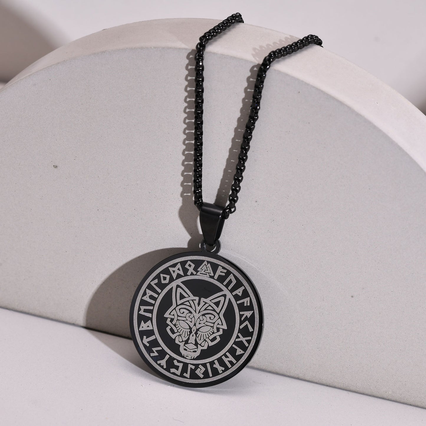 European and American Jewelry Stainless Steel Viking Wolf Pendant