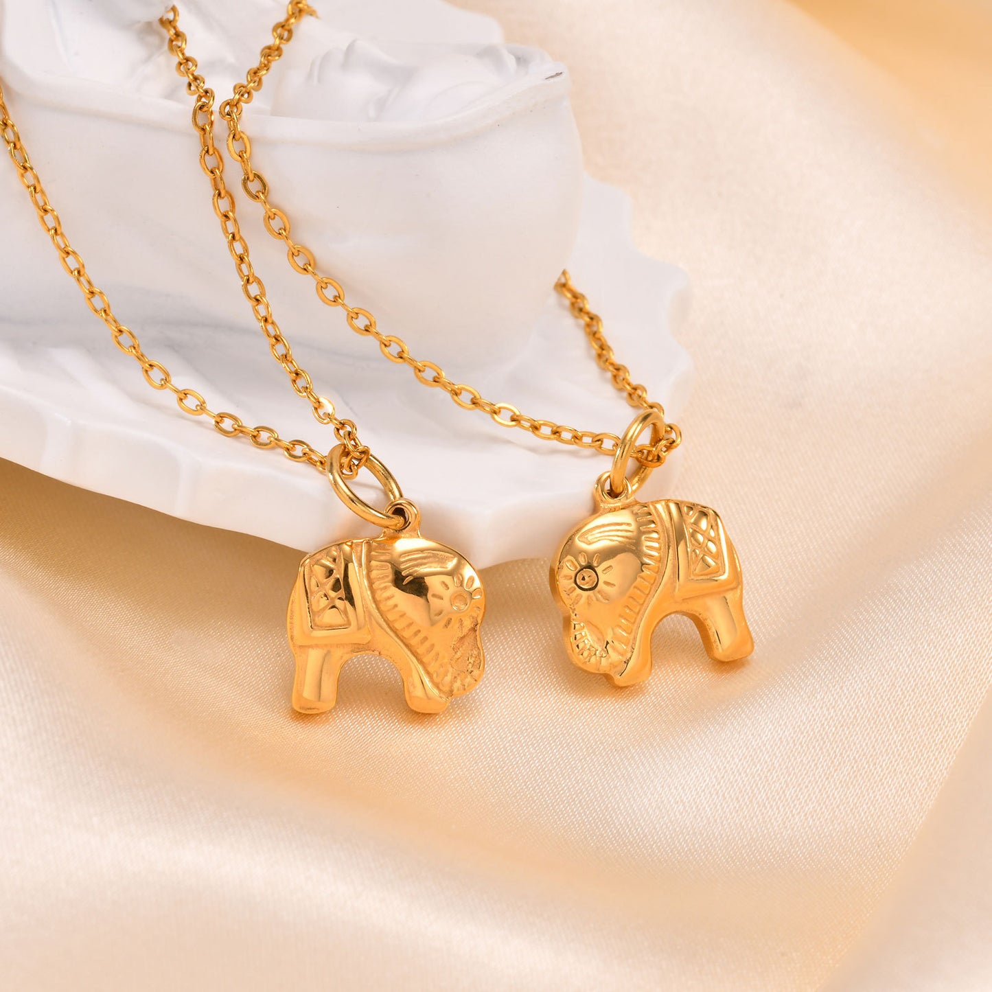 Jewelry Stainless Steel Cross Geometric Angel Pendant Gold Necklace Ladies